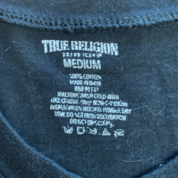 True Religion Vneck Tee with Gold Accents - Picture 3 of 4